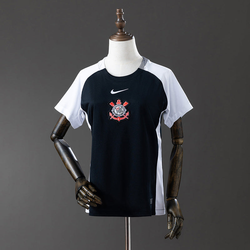 Camisa Corinthians II 25/26 Torcedor Nike Feminina - Preto+Branco