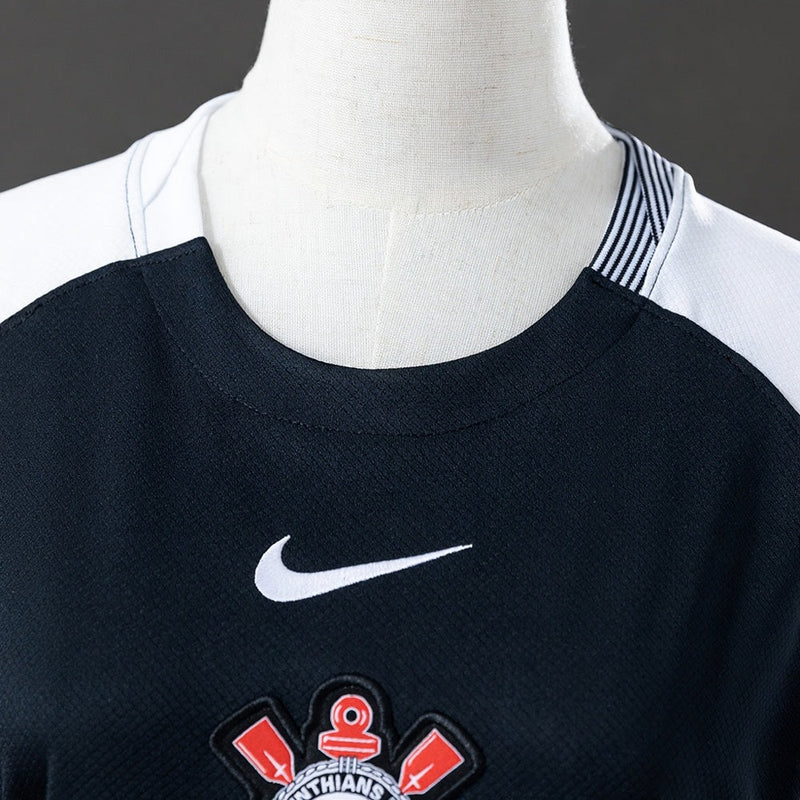 Camisa Corinthians II 25/26 Torcedor Nike Feminina - Preto+Branco
