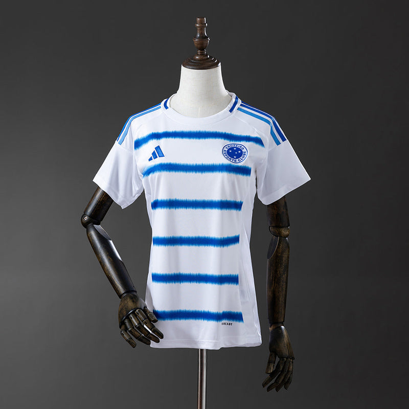 Camisa Cruzeiro II 25/26 Adidas Feminina - Branco+Azul