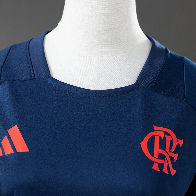 Camisa Flamengo Comissão Técnica Treino 25/26 Feminina Adidas - Azul Marinho