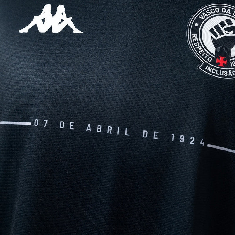 Camisa Kappa Vasco Aquecimento 2024 Masculina Preta