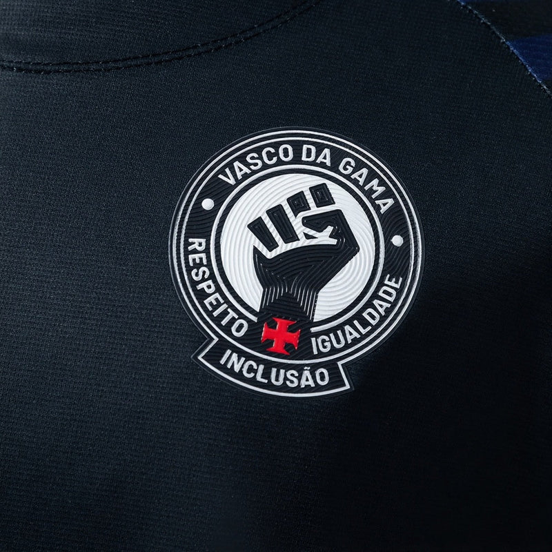 Camisa Kappa Vasco Aquecimento 2024 Masculina Preta