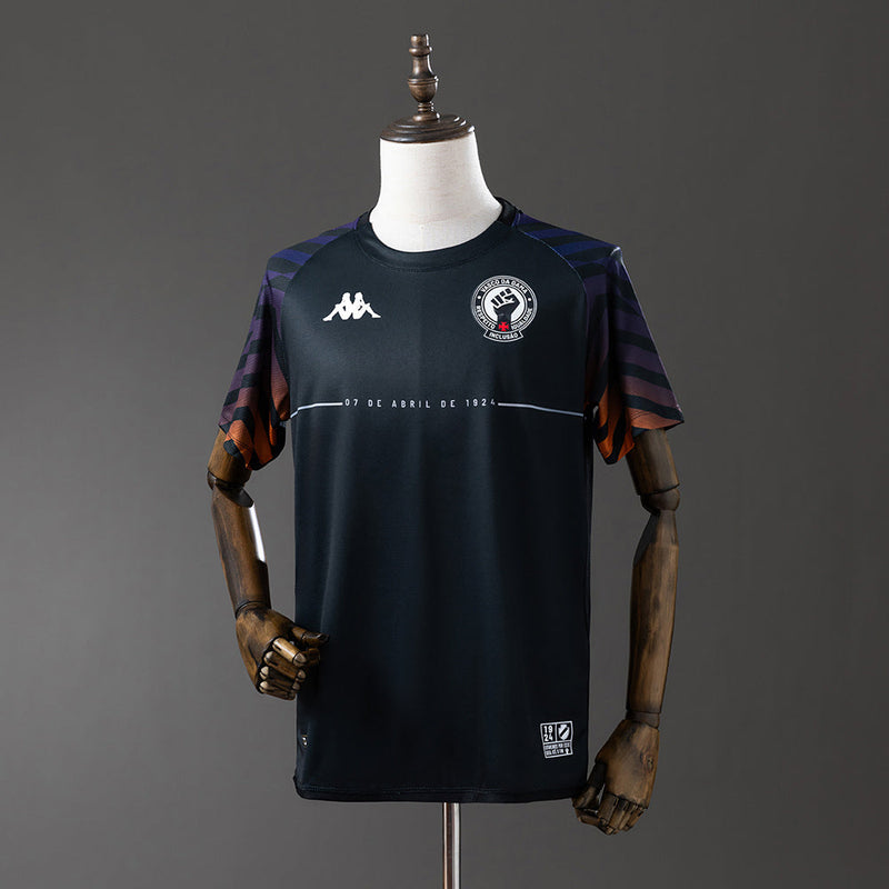 Camisa Kappa Vasco Aquecimento 2024 Masculina Preta