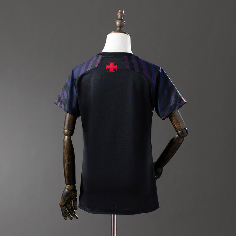 Camisa Kappa Vasco Aquecimento 2024 Feminina Preta