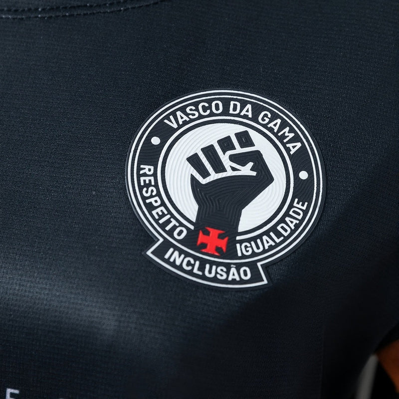 Camisa Kappa Vasco Aquecimento 2024 Feminina Preta