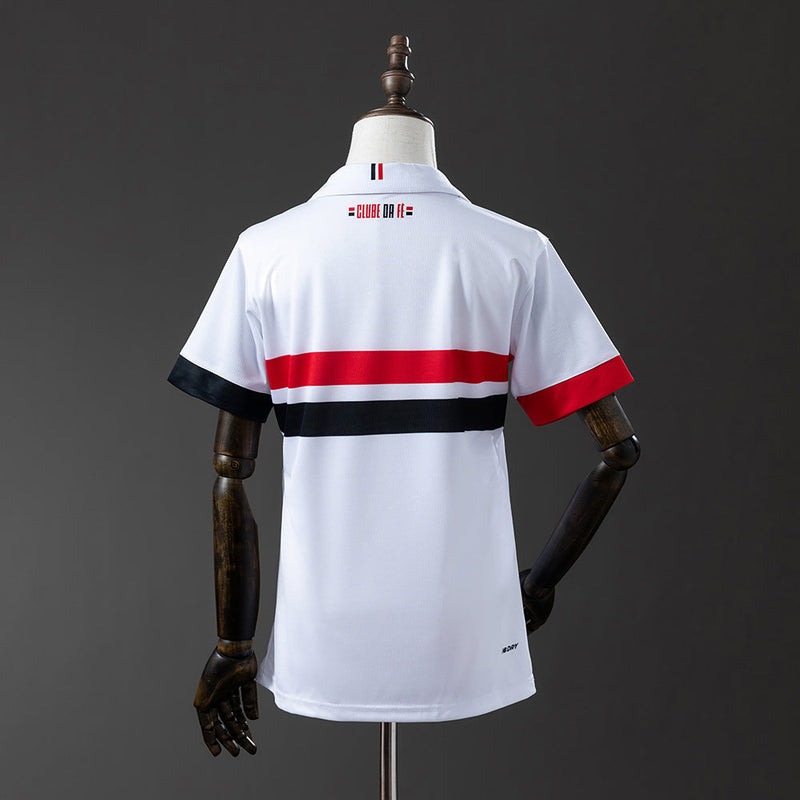 Camisa São Paulo I 24/25 New Balance Feminina - Branco+Vermelho