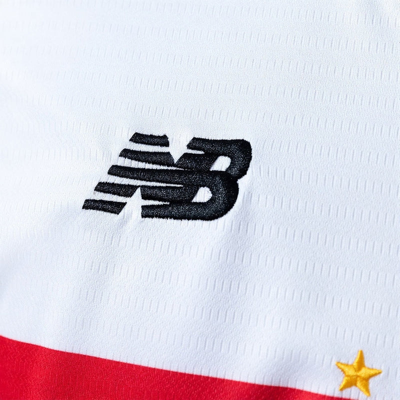 Camisa São Paulo I 24/25 New Balance Masculina - Branco+Vermelho