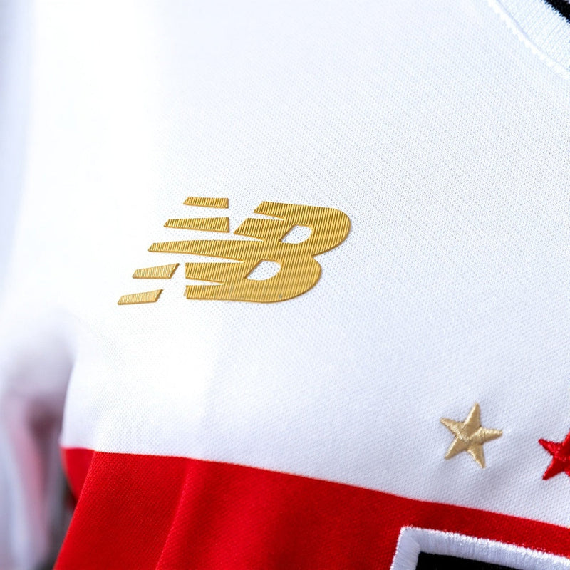 Camisa São Paulo I 25/26 New Balance - Branco+Vermelho Feminina