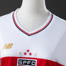 Camisa São Paulo I 25/26 New Balance - Branco+Vermelho Feminina