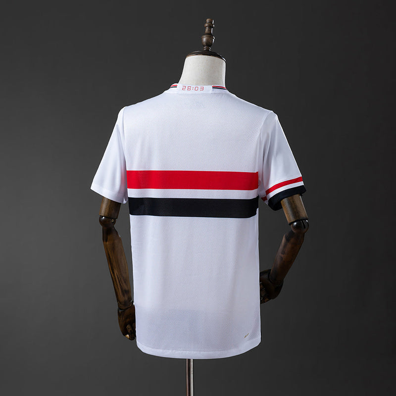 Camisa São Paulo I 25/26 New Balance - Branco+Vermelho