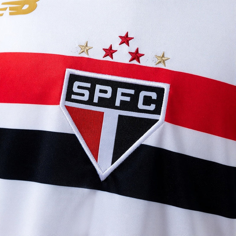 Camisa São Paulo I 25/26 New Balance - Branco+Vermelho