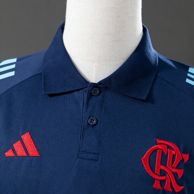 Camisa polo Flamengo Comissão Técnica Treino 25/26 Adidas - Azul Marinho