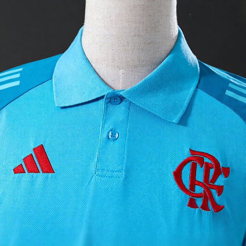 Camiseta polo Treino Flamengo 25/26 - Azul Ciano