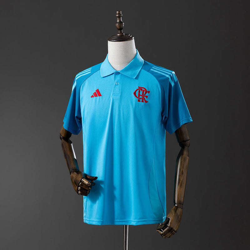 Camiseta polo Treino Flamengo 25/26 - Azul Ciano
